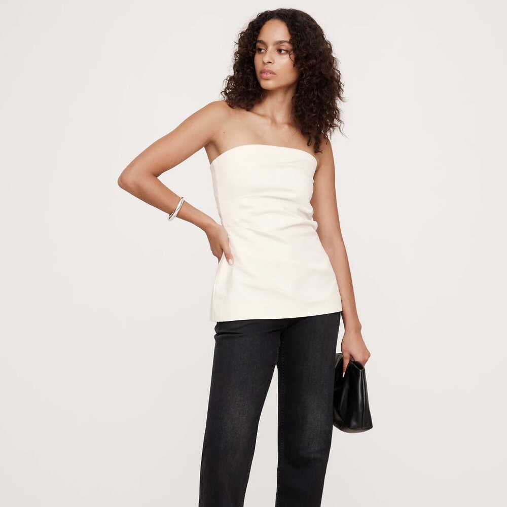 Elegant Strapless Top in Ponte Knit